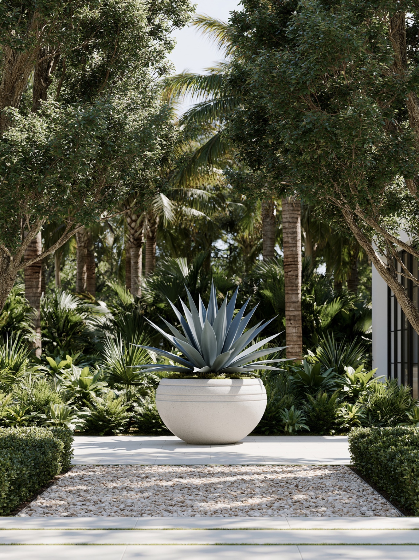 Miami Residence, Miami — palm shadows across the pool terrace